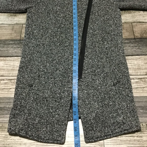 Banana Republic Fleece Jacket Women’s XS Gray Black Marled Asymmetrical Zip - Picture 4 of 9